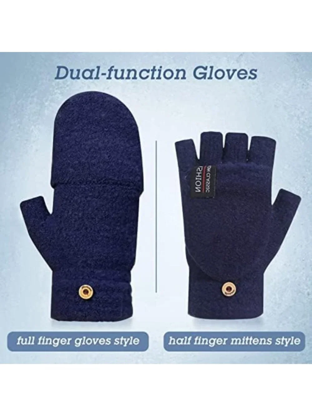 Cozy Fingerless Gloves for Women - Warm Convertible Knitted Mittens for Winter